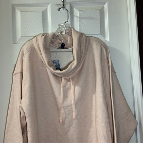 NWT Chaps Pink/Tan Knit Drawstring Cowl Neck Pullover Sweater size 2X - Picture 6 of 10